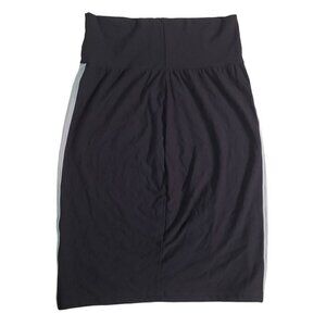 Kiya Tomlin Skirt Bamboo Black Gray Stripe Women Size XXL